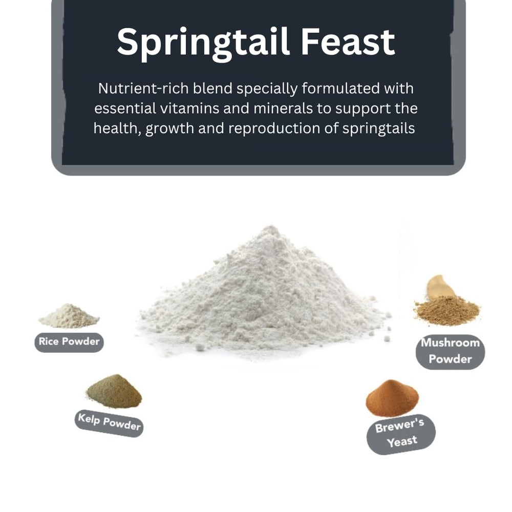 Bugzy Bugs Springtail Feast, emballage refermable facilitant le stockage et la fraîcheur du produit.