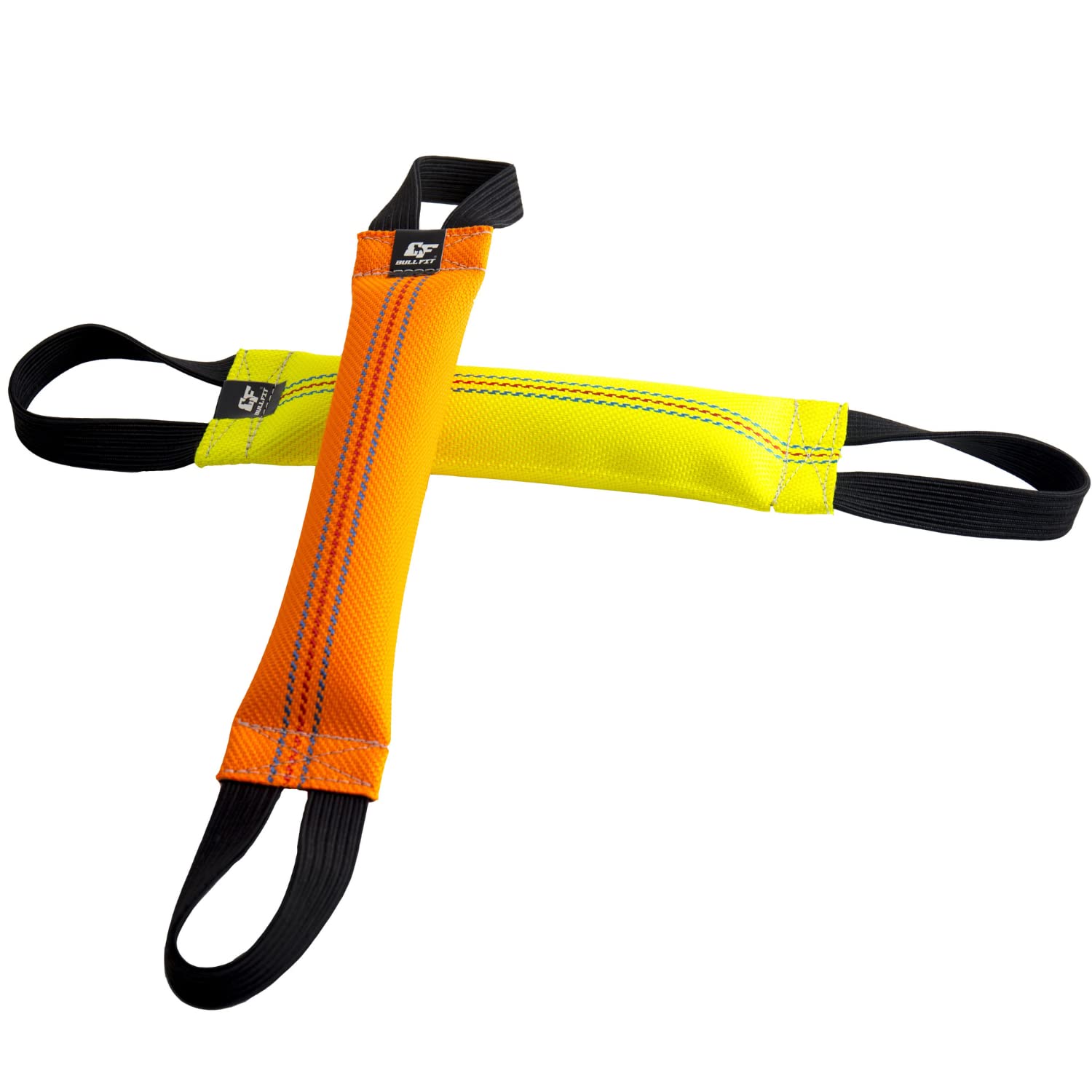 Bull Fit jouet tug-bungee-chien orange, stimulation mentale et activité physique.