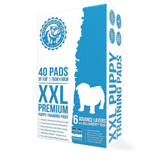 Bulldogology Premium XXL Puppy Pad absorption rapide grâce à la technologie gel.