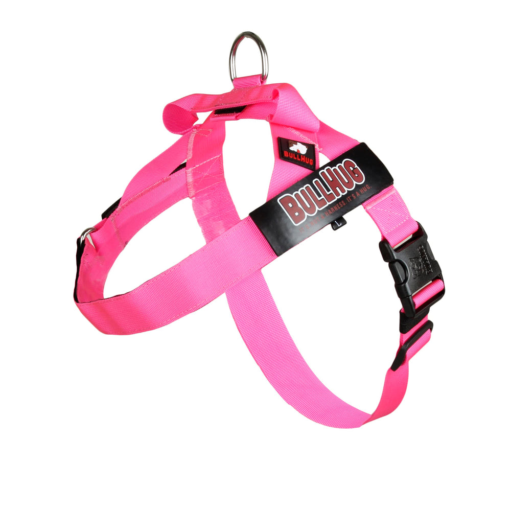 BullHug harnais sans tir rose neon petit en promenade sécurisée