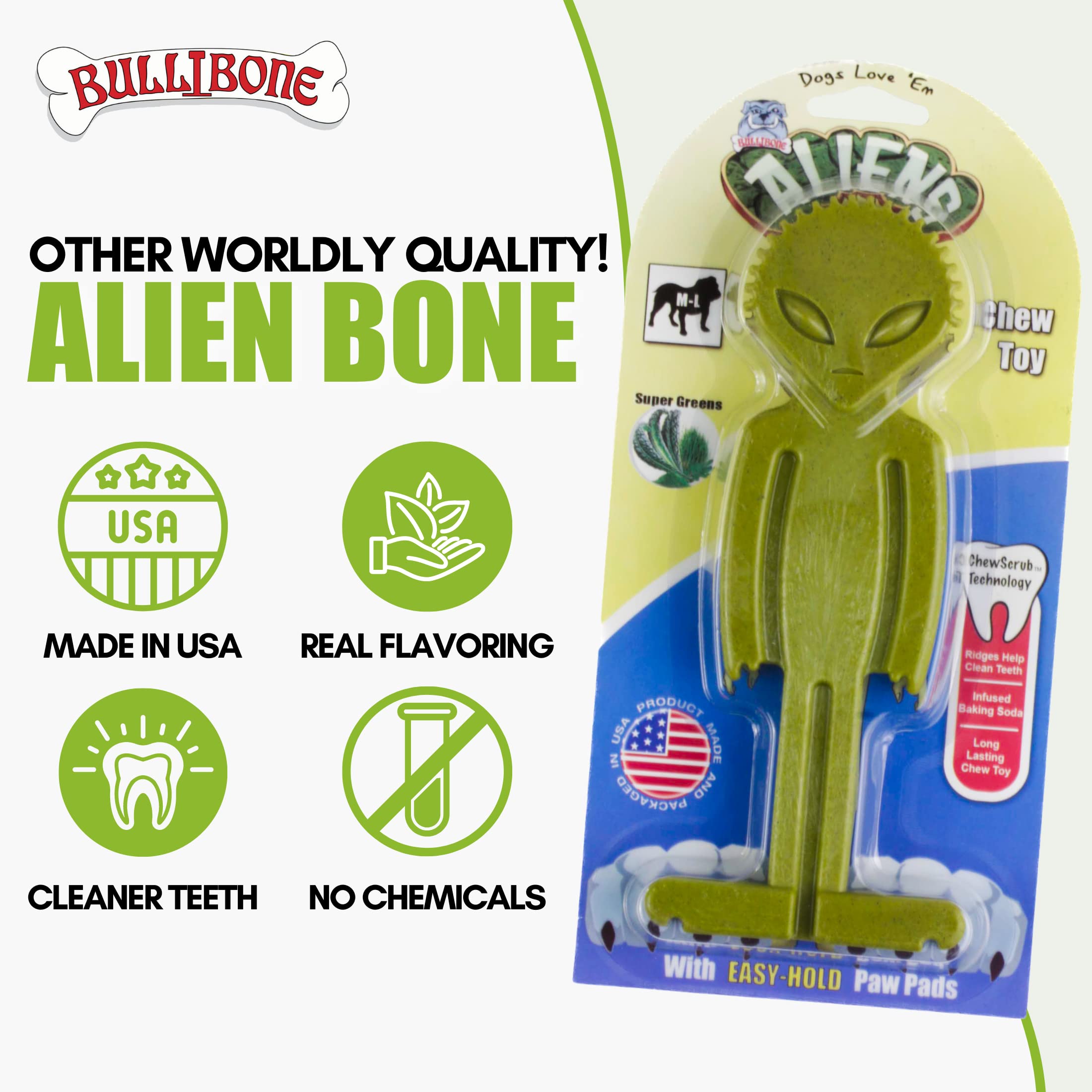 Bullibone Alien Bone — prise en main ergonomique pour chiens actifs
