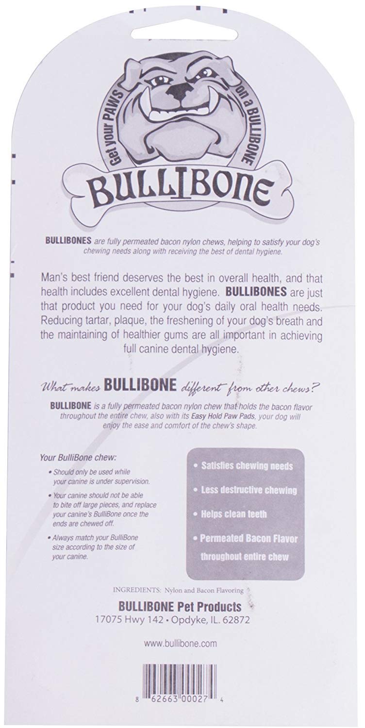 Bullibone jouet en nylon, design ergonomique, idéal pour chiens extragrands et hygiène dentaire.