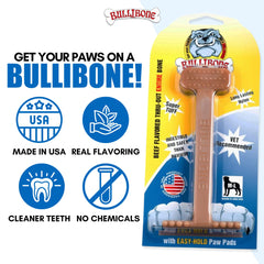 Texture nylon Bullibone stimule les dents et les gencives.
