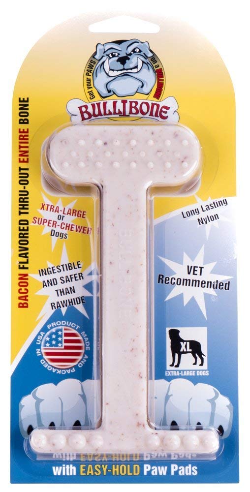 Bullibone os en nylon mordant avec arôme bacon, pour chiens agressifs et longue durée.