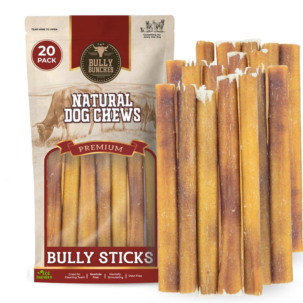 Bully Bunches ensemble 20 pièces, friandise naturelle pour chiots et petits chiens.