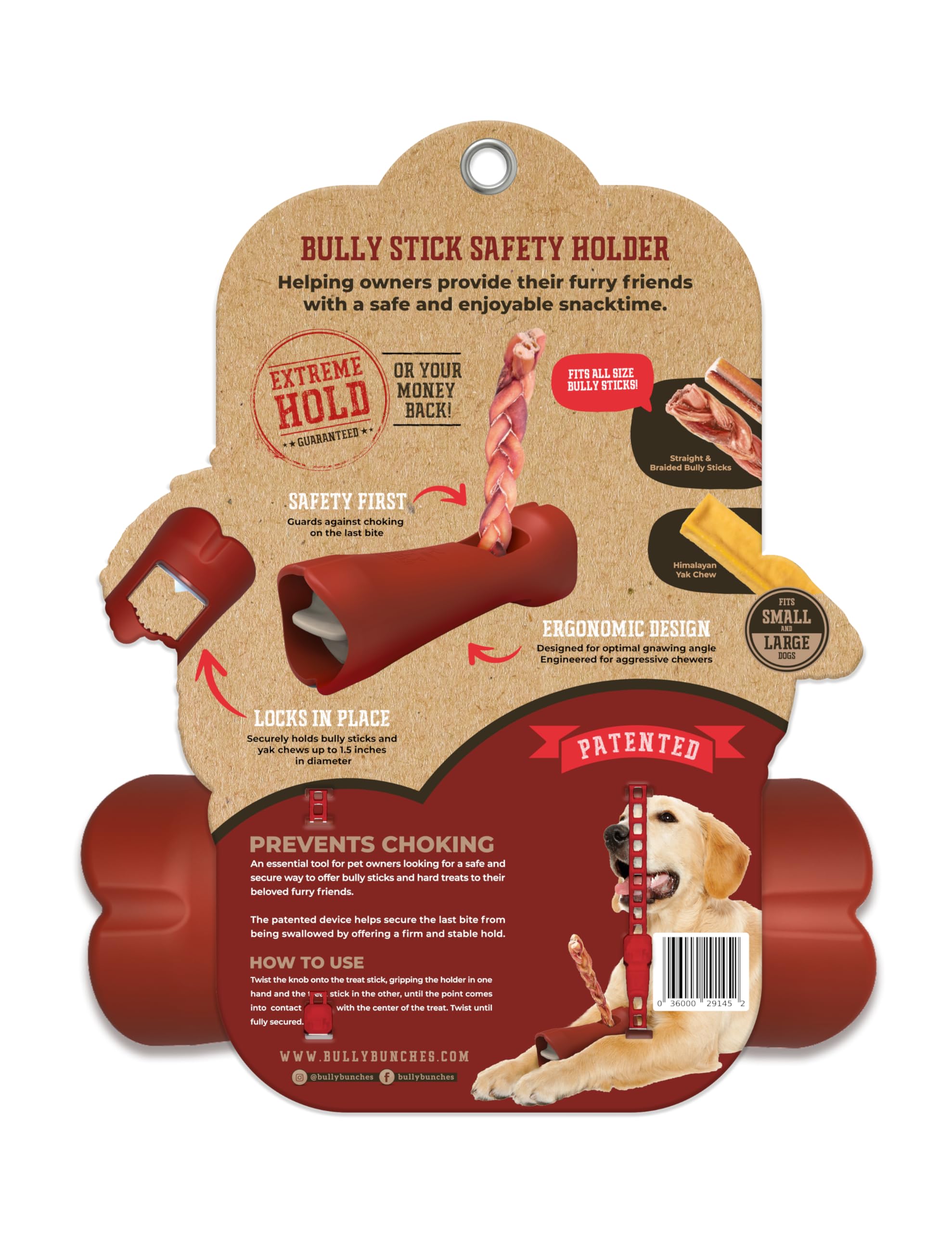 Bully Bunches Mega Hold: prolonge le temps de mastication et diminue les déchets.