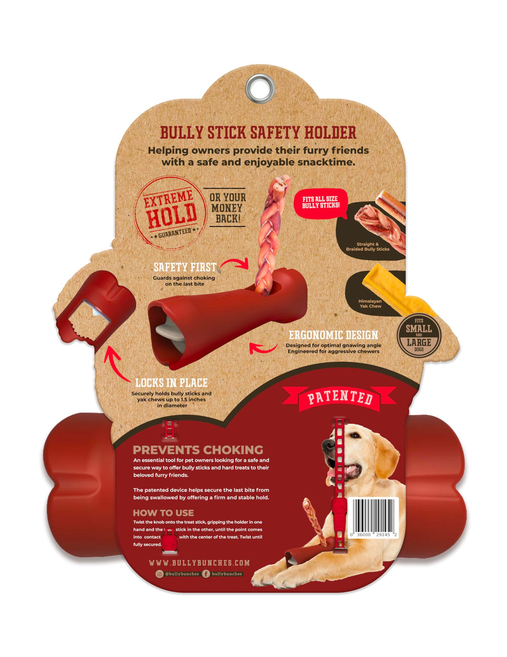 Bully Bunches Mega Hold: prolonge le temps de mastication et diminue les déchets.