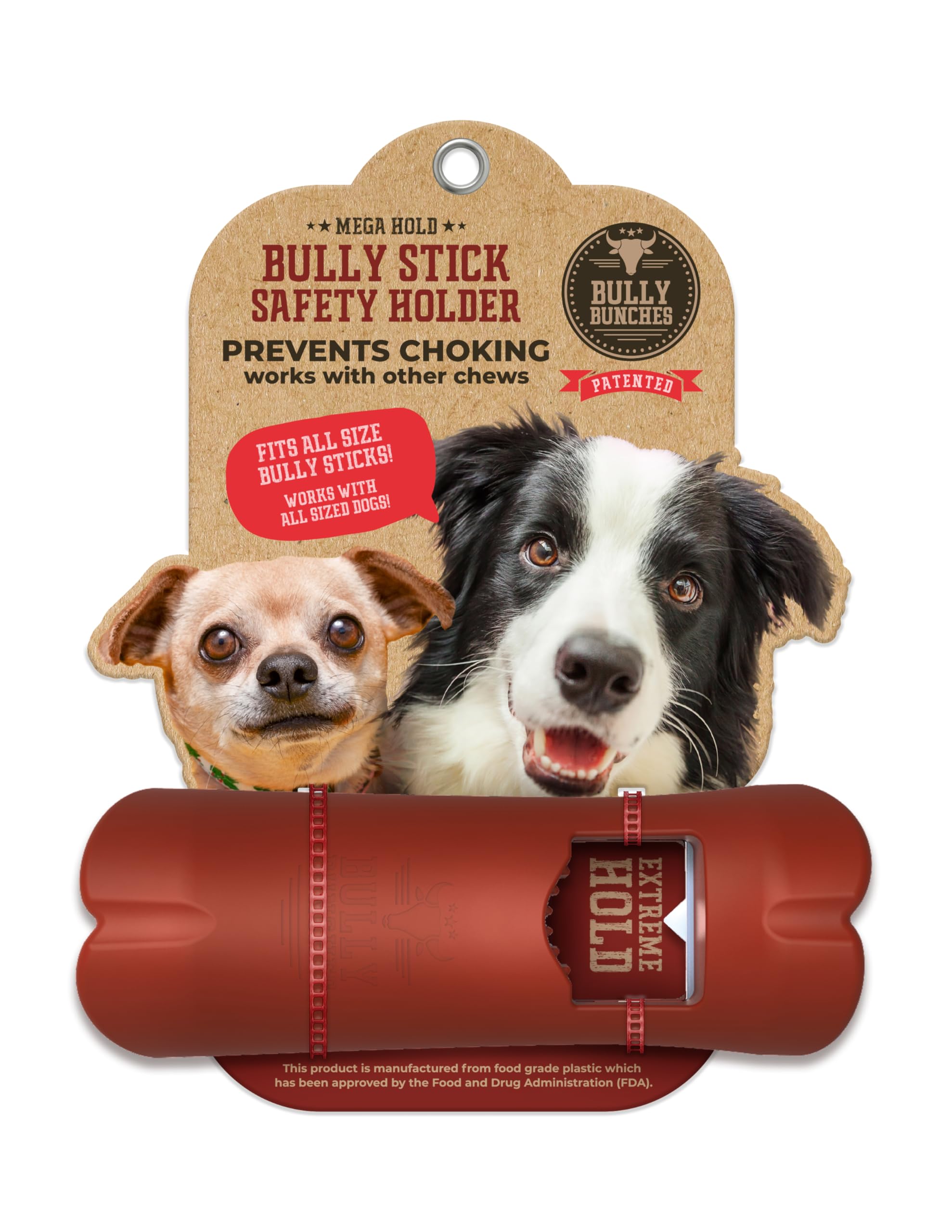 Bully Bunches Mega Hold: maintien sûr du bully-stick pendant la friandise.
