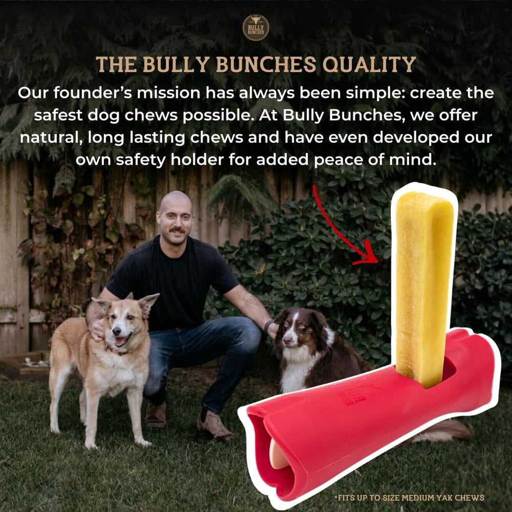 Bully Bunches Yak Chew Myrtille 100 g, idéal pour chiens de taille moyenne.
