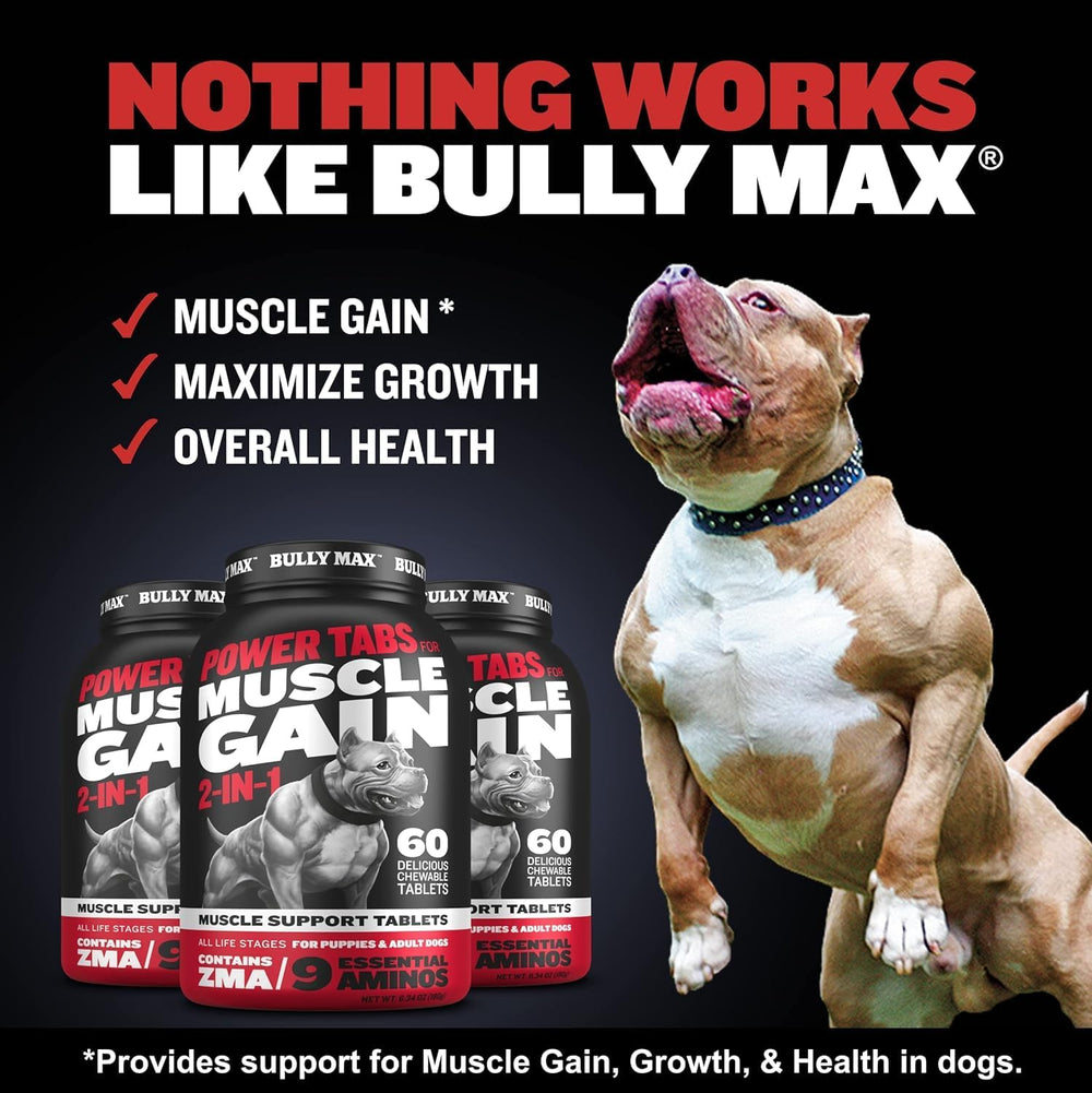 Bully Max: comprimés à mâcher saveur appréciée, administration facile.