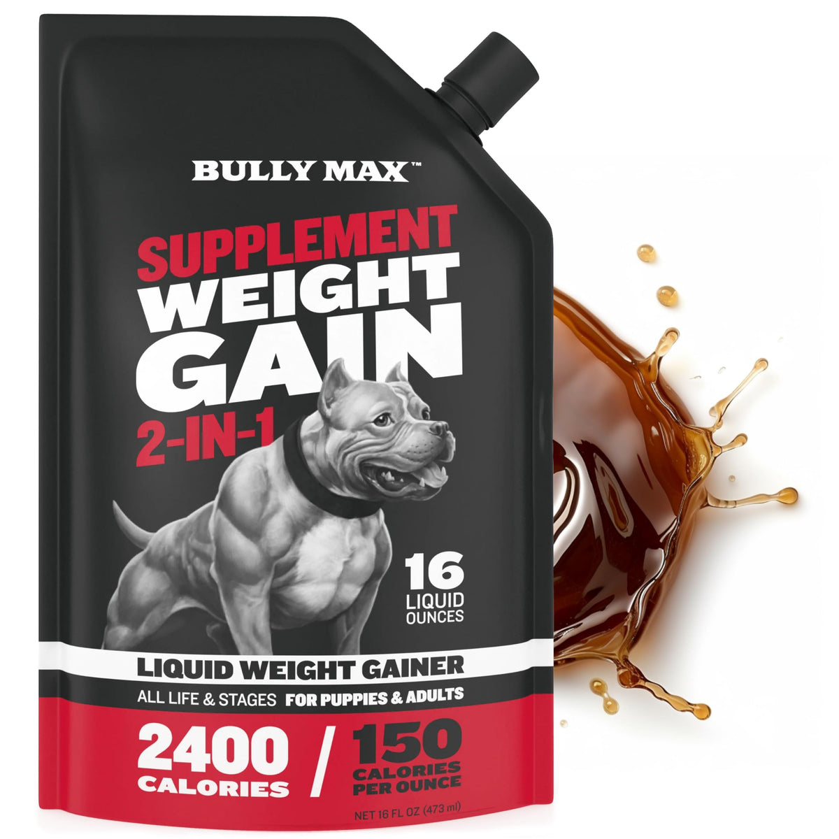 Bully Max – bouteille 16 oz pour soutenir un gain de poids sain chez les chiens