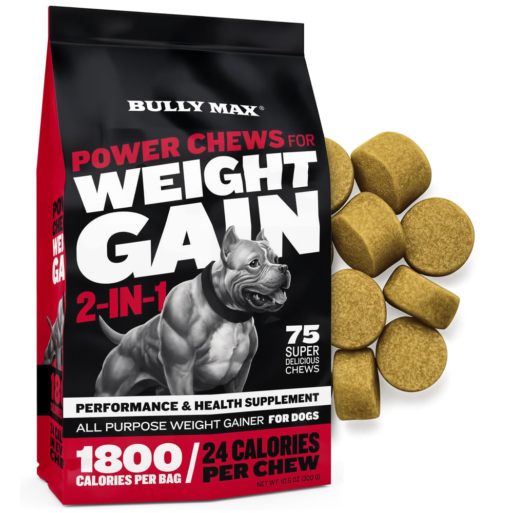 Bully Max Gain Poids Chien : sachet 75 friandises riches en calories pour énergie.