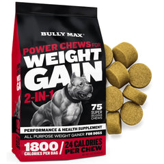 Bully Max Gain Poids Chien : sachet 75 friandises riches en calories pour énergie.