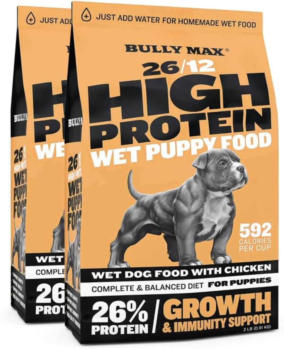 Bully Max, nourriture chiot seche au poulet, pratique et nutritive.