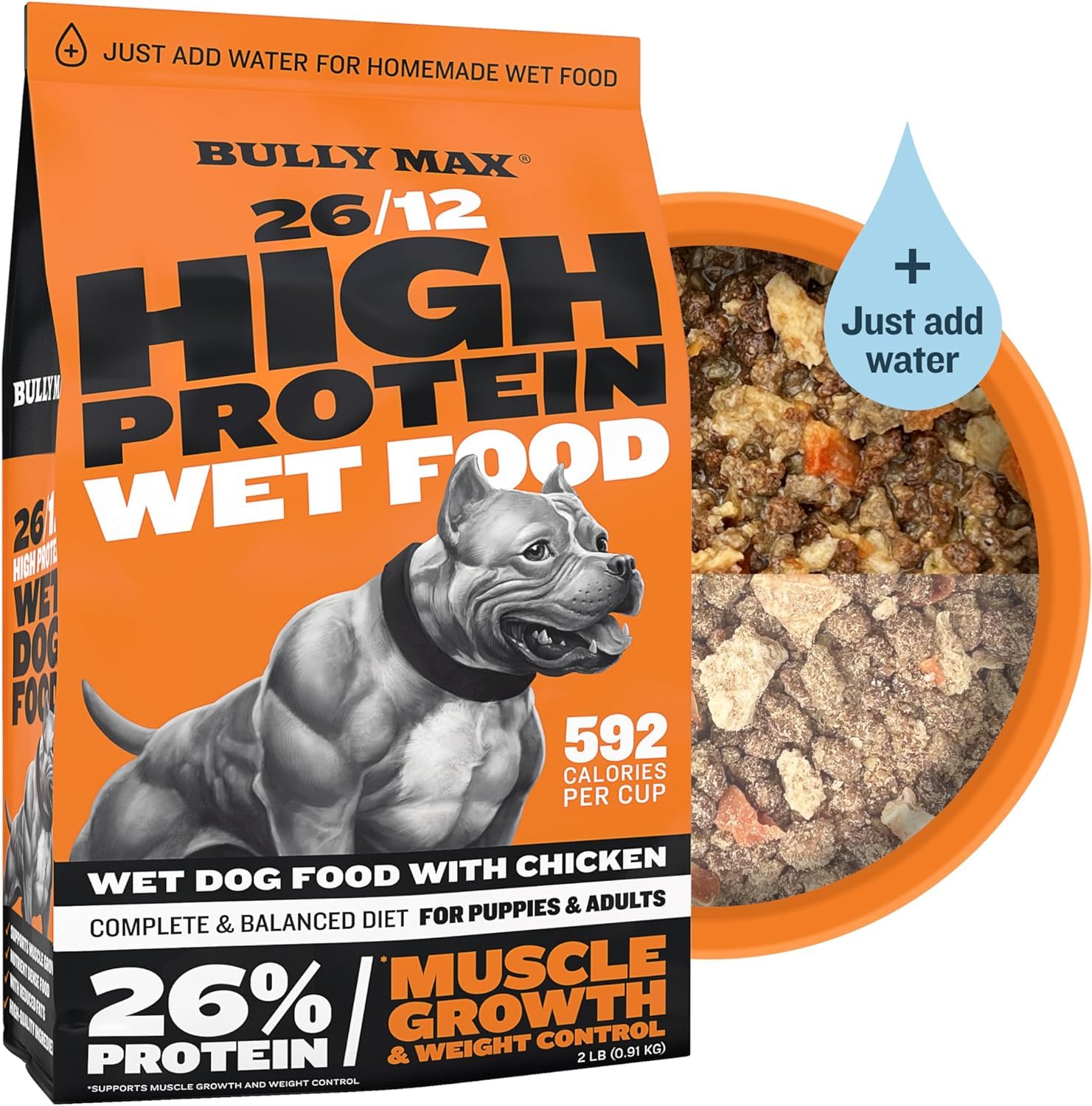 Bully Max – transformation en repas humide avec eau, pratique et savoureux.