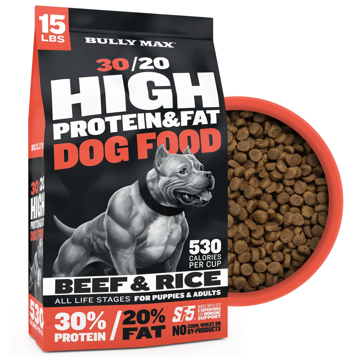Bully Max sac-bœuf-530-calories : énergie quotidienne pour chiens actifs.
