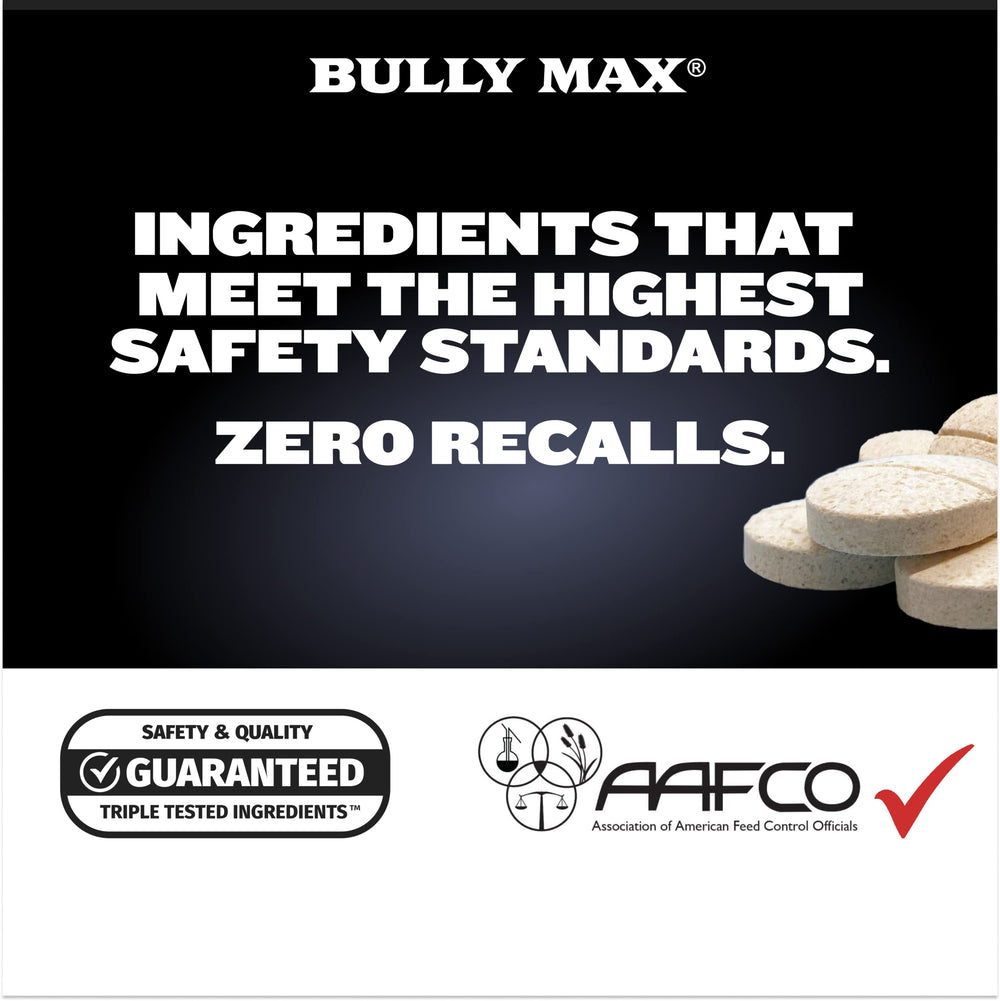 Tablettes Bully Max formulation naturelle sans colorants artificiels.