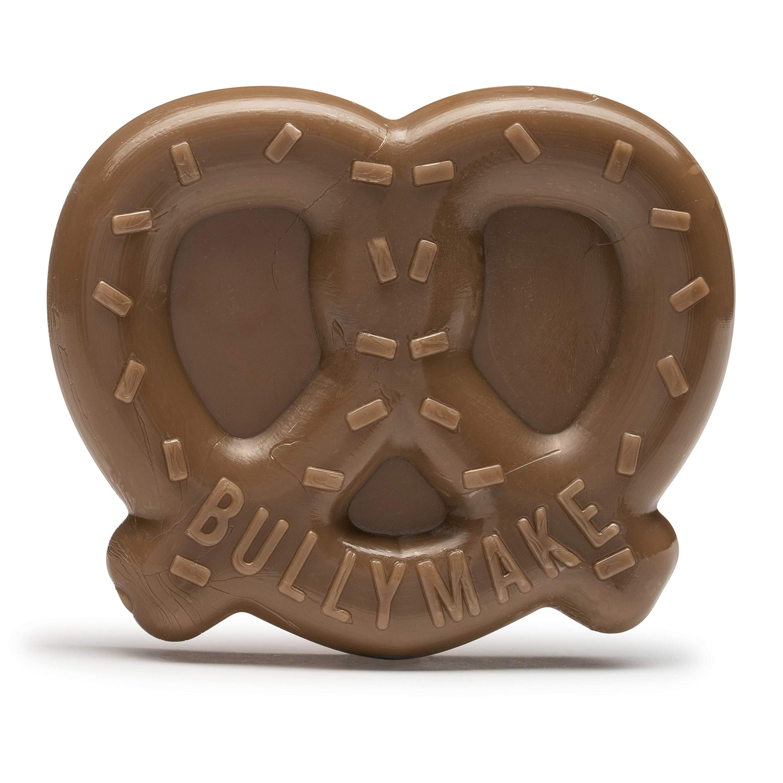 Jouet bullymake bretzel brun pour chien, mordant et durable.