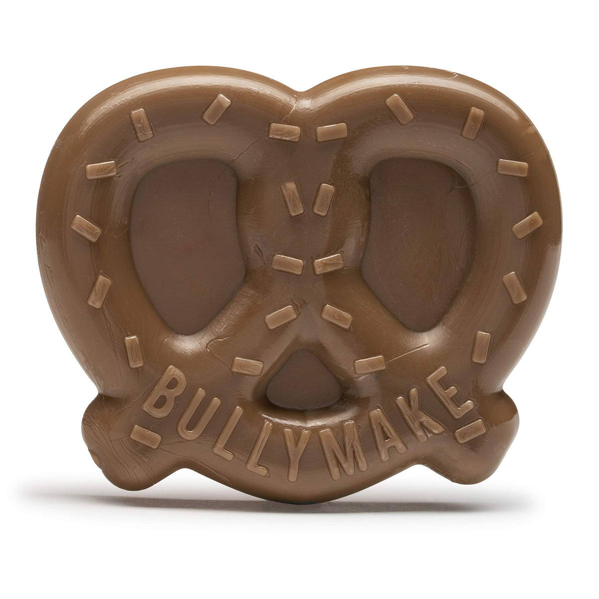 Jouet bullymake bretzel brun pour chien, mordant et durable.