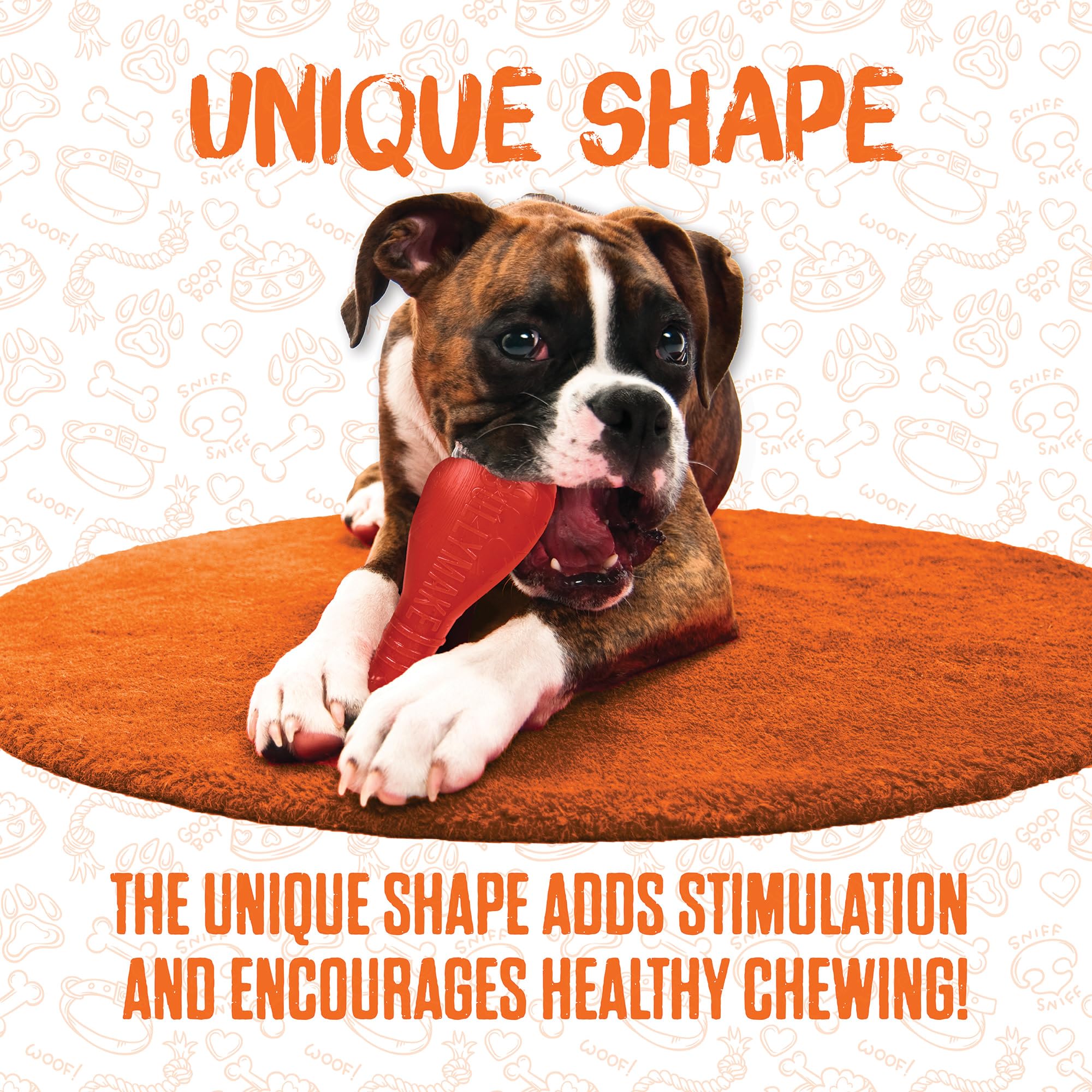 BULLYMAKE steak rouge durable, idéal pour mâcheurs agressifs et grands chiens.