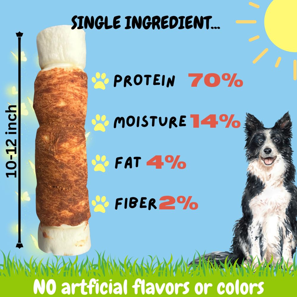 BULLYSTICKS & MORE – Rouleaux-joue-boeuf-chien, enveloppé de poulet pour saveur