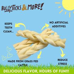 Bullysticks & More – nattes de 6 pouces, taille adaptée pour chiens.