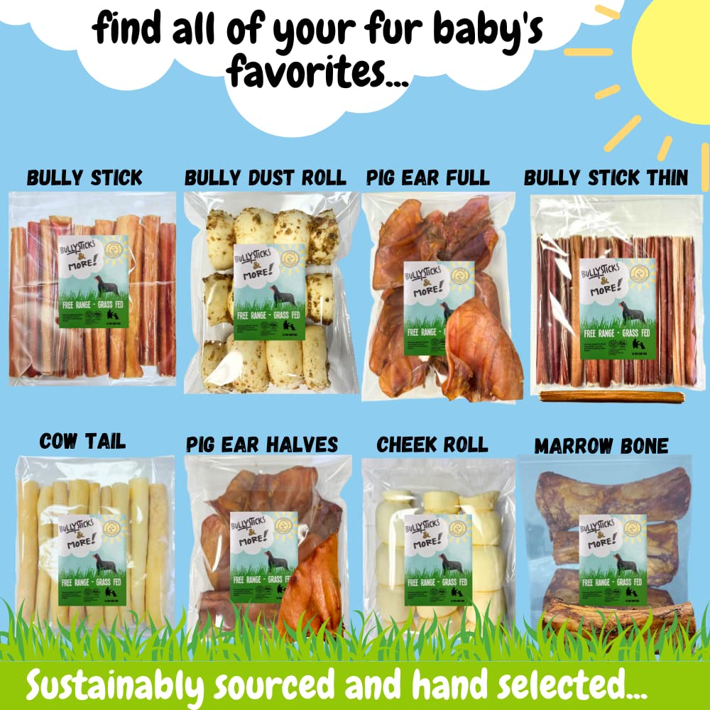 BULLYSTICKS & MORE Bully Sticks aromes naturels pour une experience de mastication agréable.
