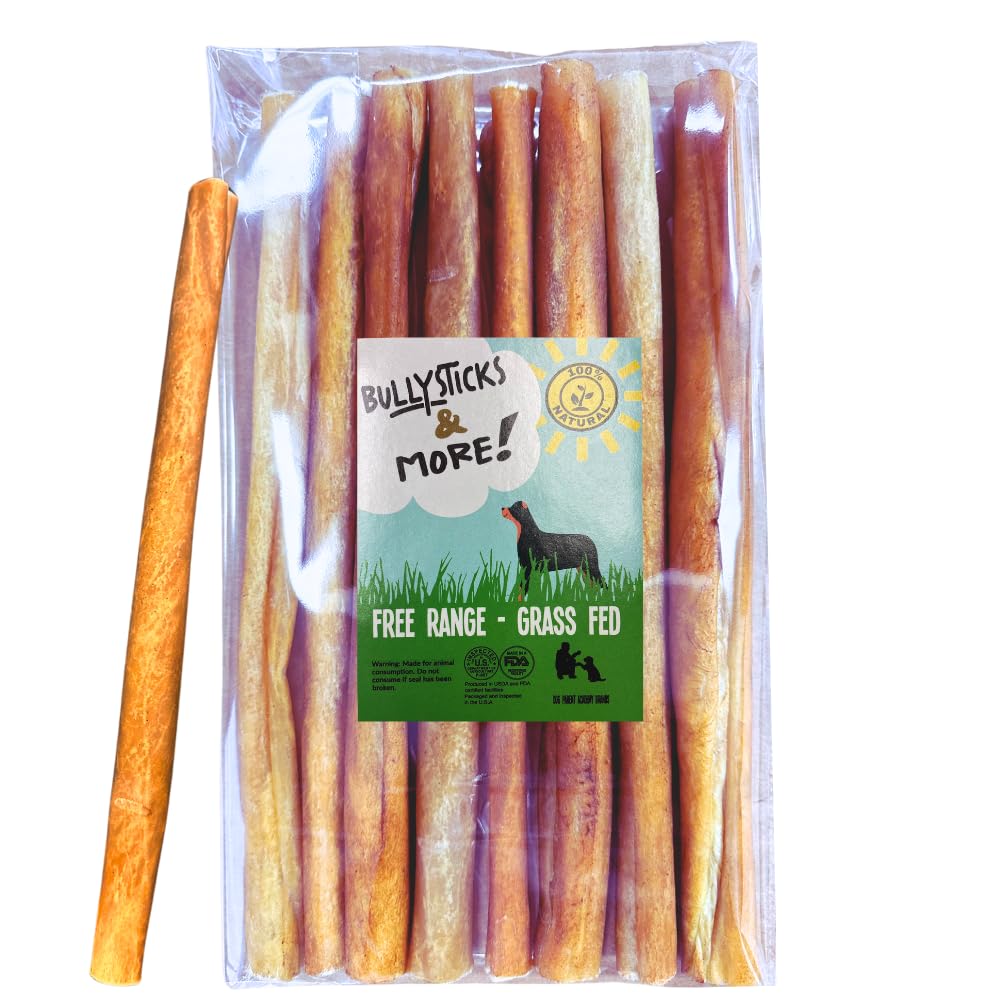 BULLYSTICKS & MORE - bâtons collagène boeuf 12 pouces, protéines pour chiens actifs