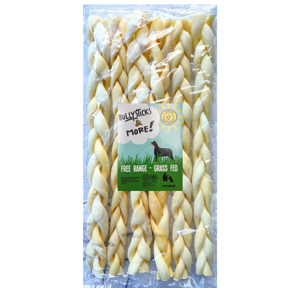 BULLYSTICKS & MORE montre une vue frontale des nattes joue-boeuf pour chien.