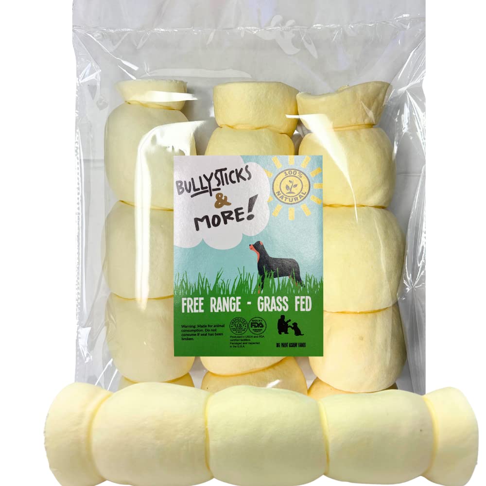 Rouleaux de joue de boeuf BULLYSTICKS & MORE emballage propre et prêt à l'emploi.