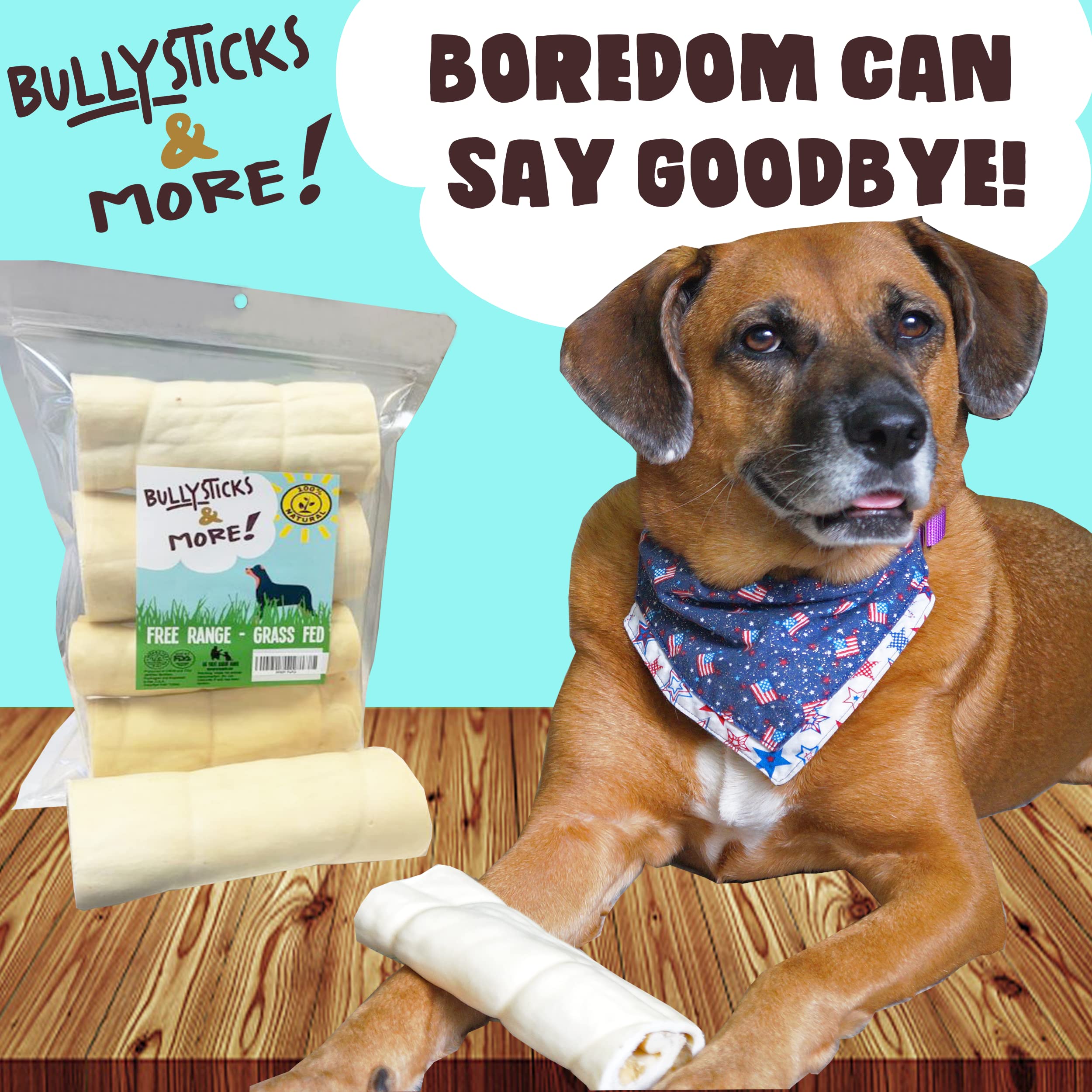 Bullysticks & More rouleaux de 6 pouces, taille idéale pour mâcher durablement.