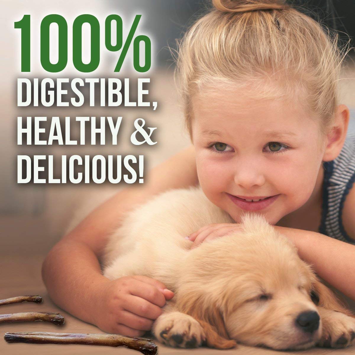 Bullysticks Organic Standard 100% digestible, option saine pour mastiquer.