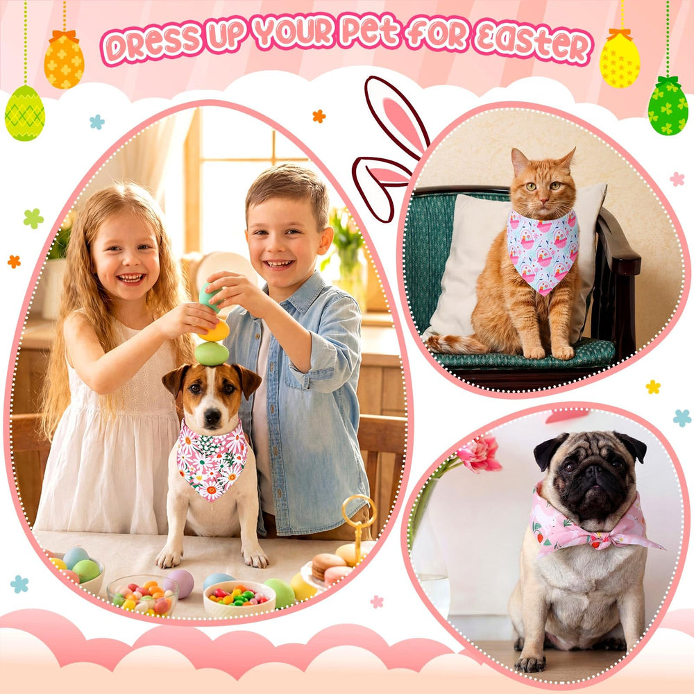 Design Pâques Bulyoou avec œufs et lapin, touche festive pour chien.
