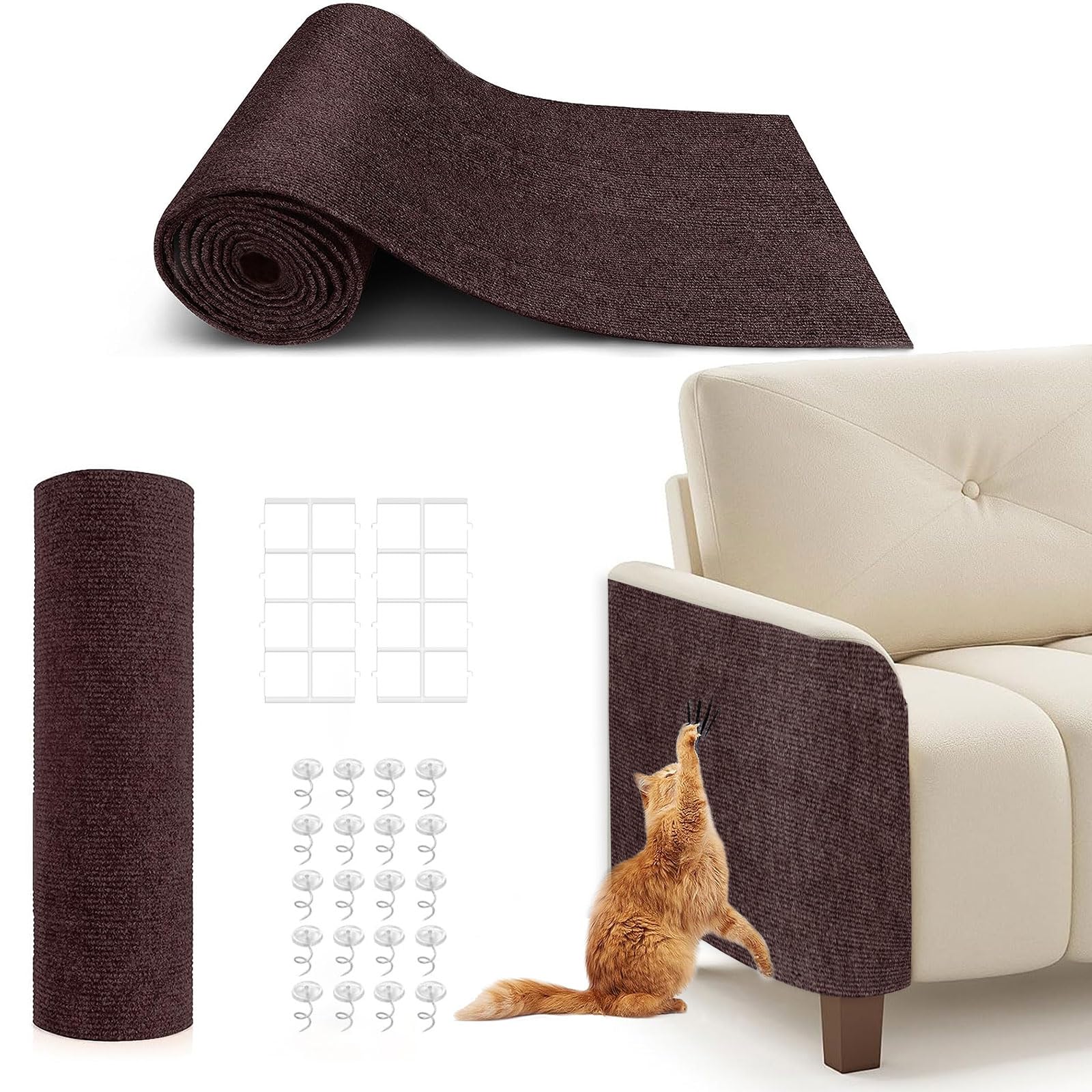 BumaiGo Tapis Griffes Chat grand-format protège canapé et murs.