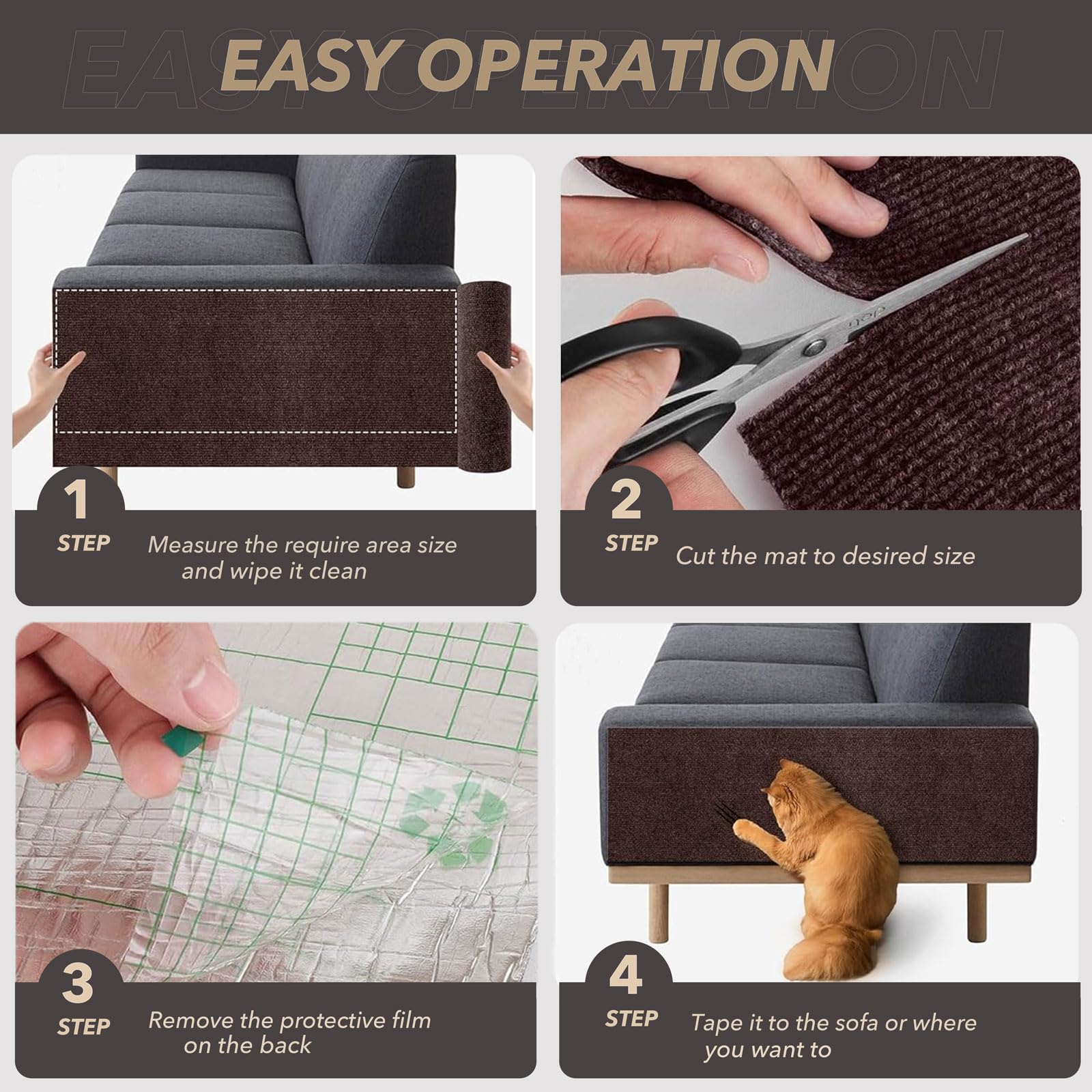 BumaiGo Utilisations multiples tapis griffes pour fauteuils et portes.