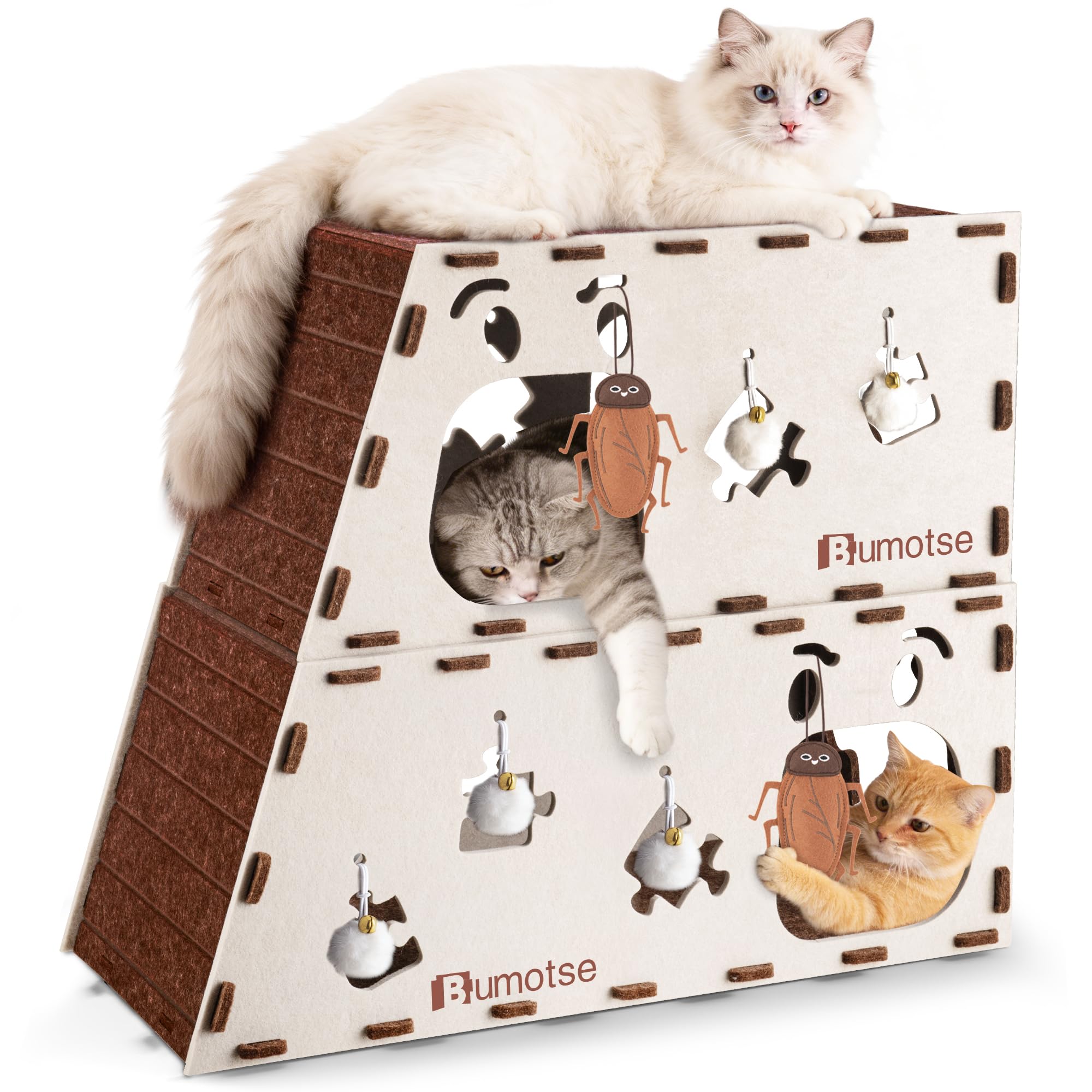 BUMOTSE condo chat 2 étages: espace en hauteur pour plusieurs chats et jeux