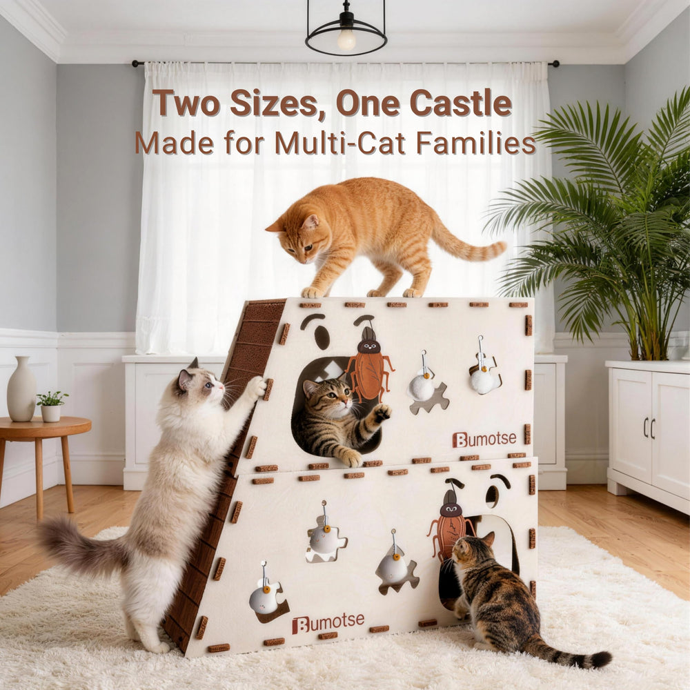 Grotte chat feutrée Bumotse: cabane cosy pour sieste et repos