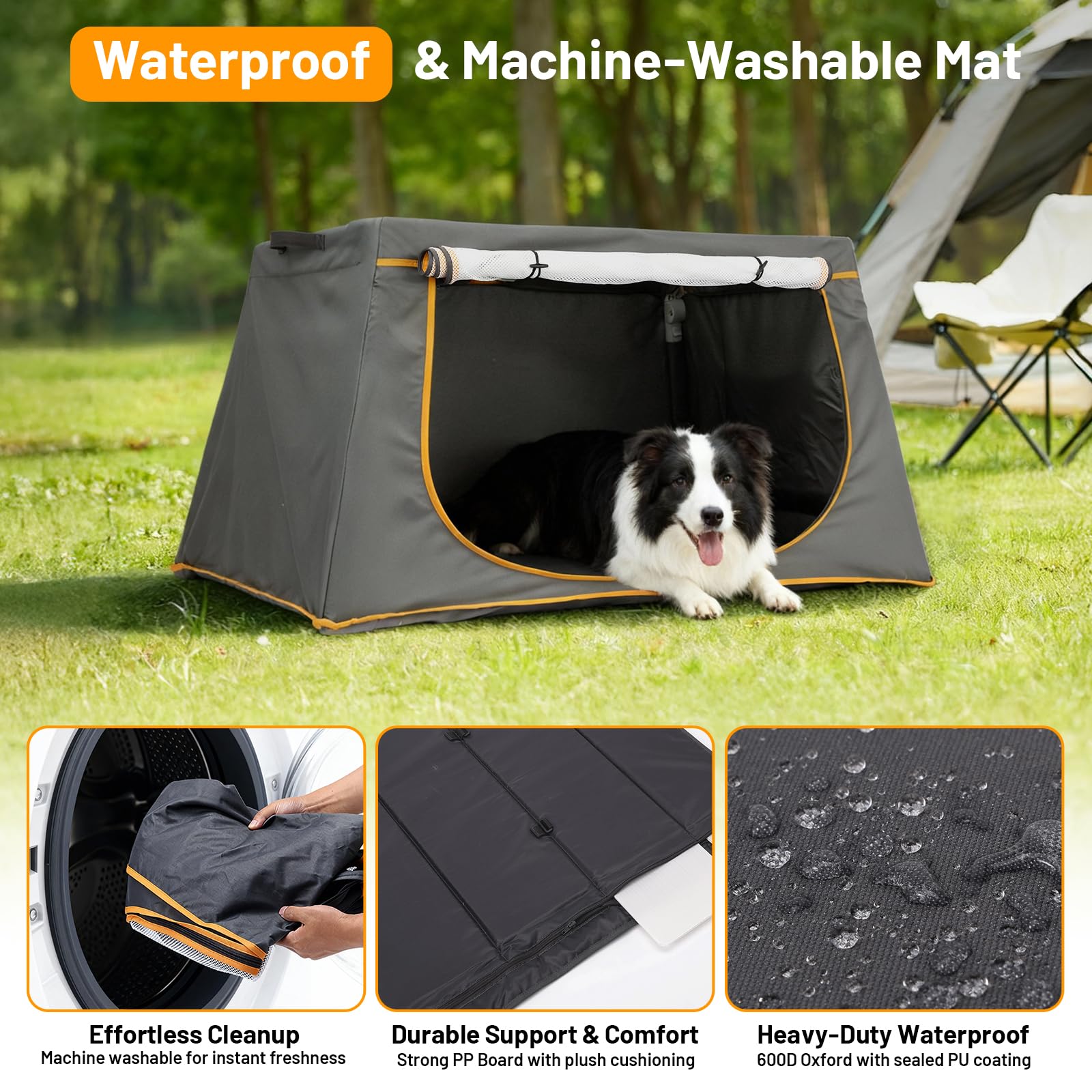 BUMUBI boîte chien transportable en voiture, installation rapide sans outil.