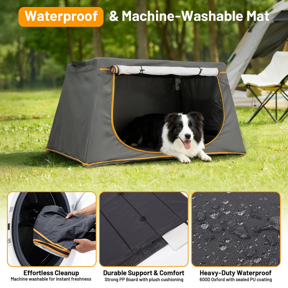 BUMUBI boîte chien transportable en voiture, installation rapide sans outil.