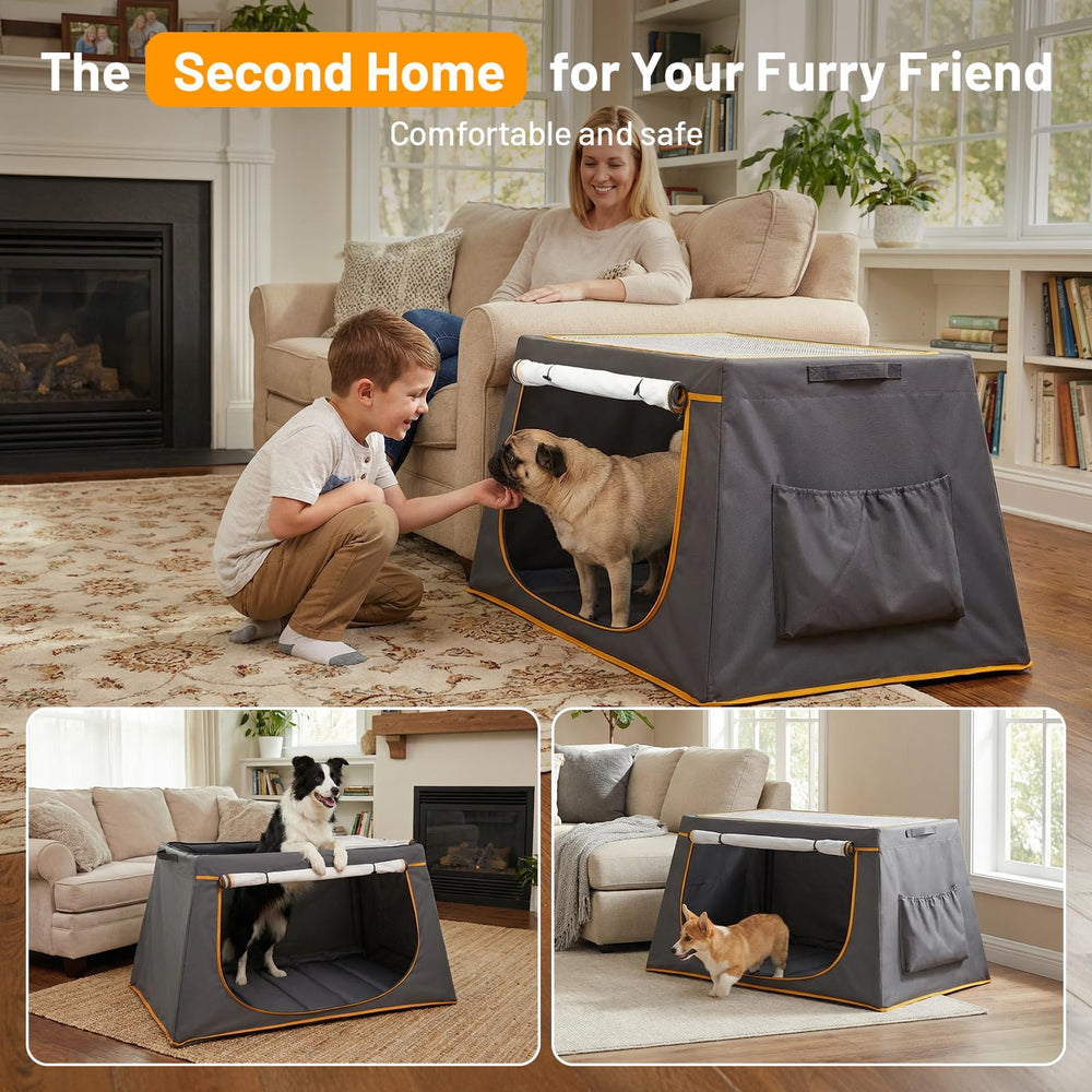 BUMUBI boîte chien utilisable intérieur et extérieur, polyvalence et confort.