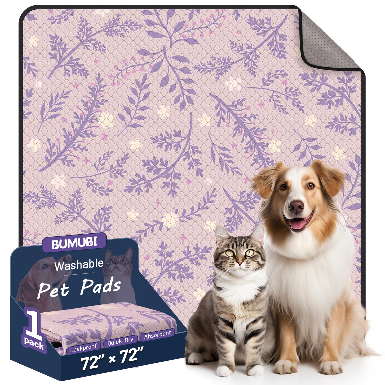 BUMUBI tapis absorbant réutilisable pour chien, absorption efficace et usage domestique