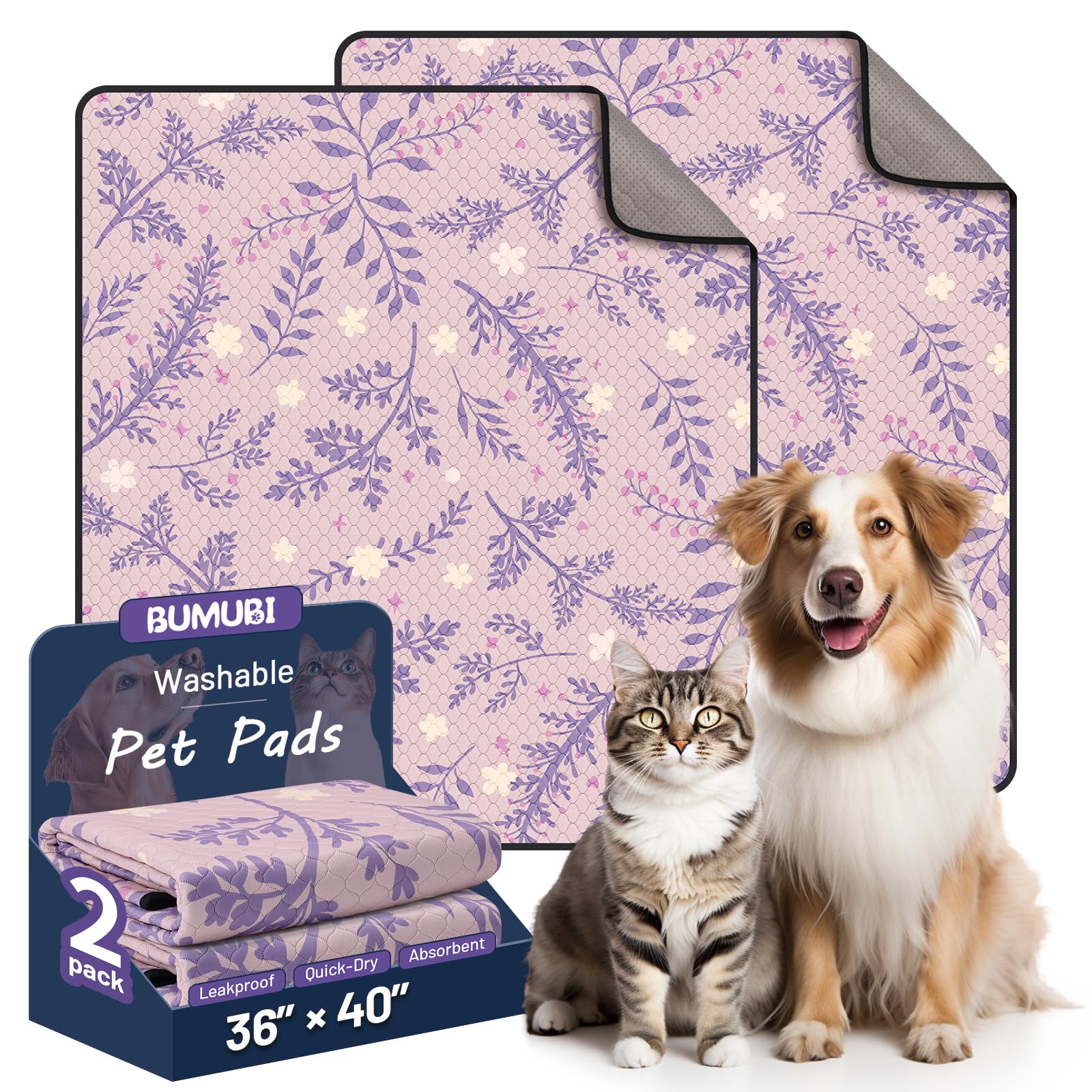 Tapis lavable BUMUBI absorbant pour chiot, 36x41 cm, pratique et durable