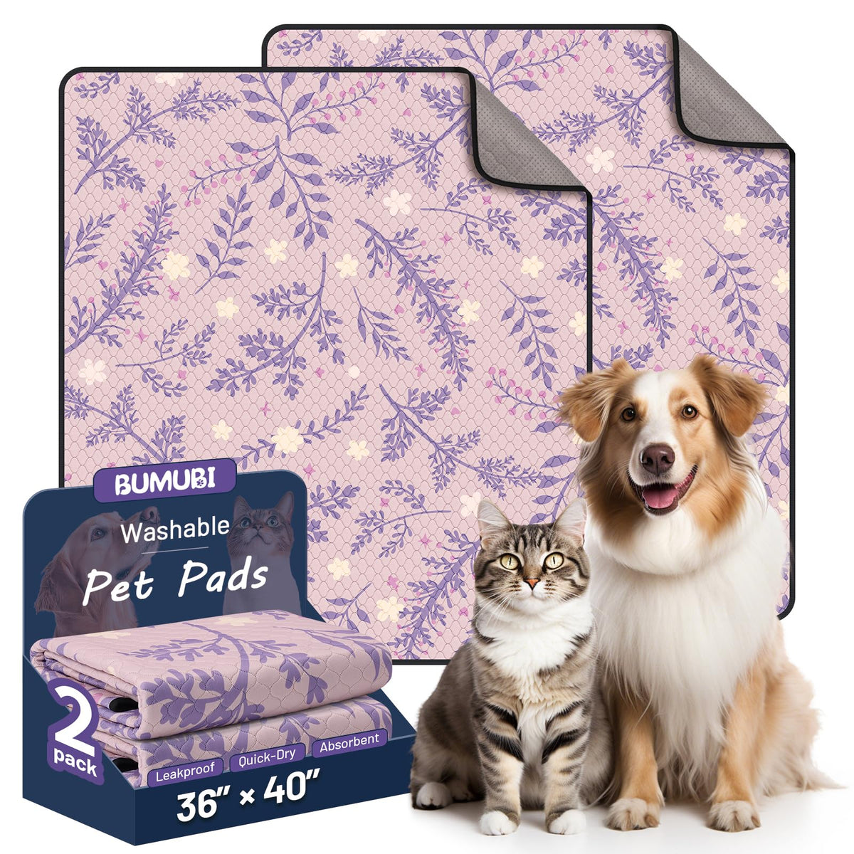 Tapis lavable BUMUBI absorbant pour chiot, 36x41 cm, pratique et durable