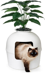 Bundle et Bliss litière cachée intérieure : discrète et élégante pour votre salon et votre chat.