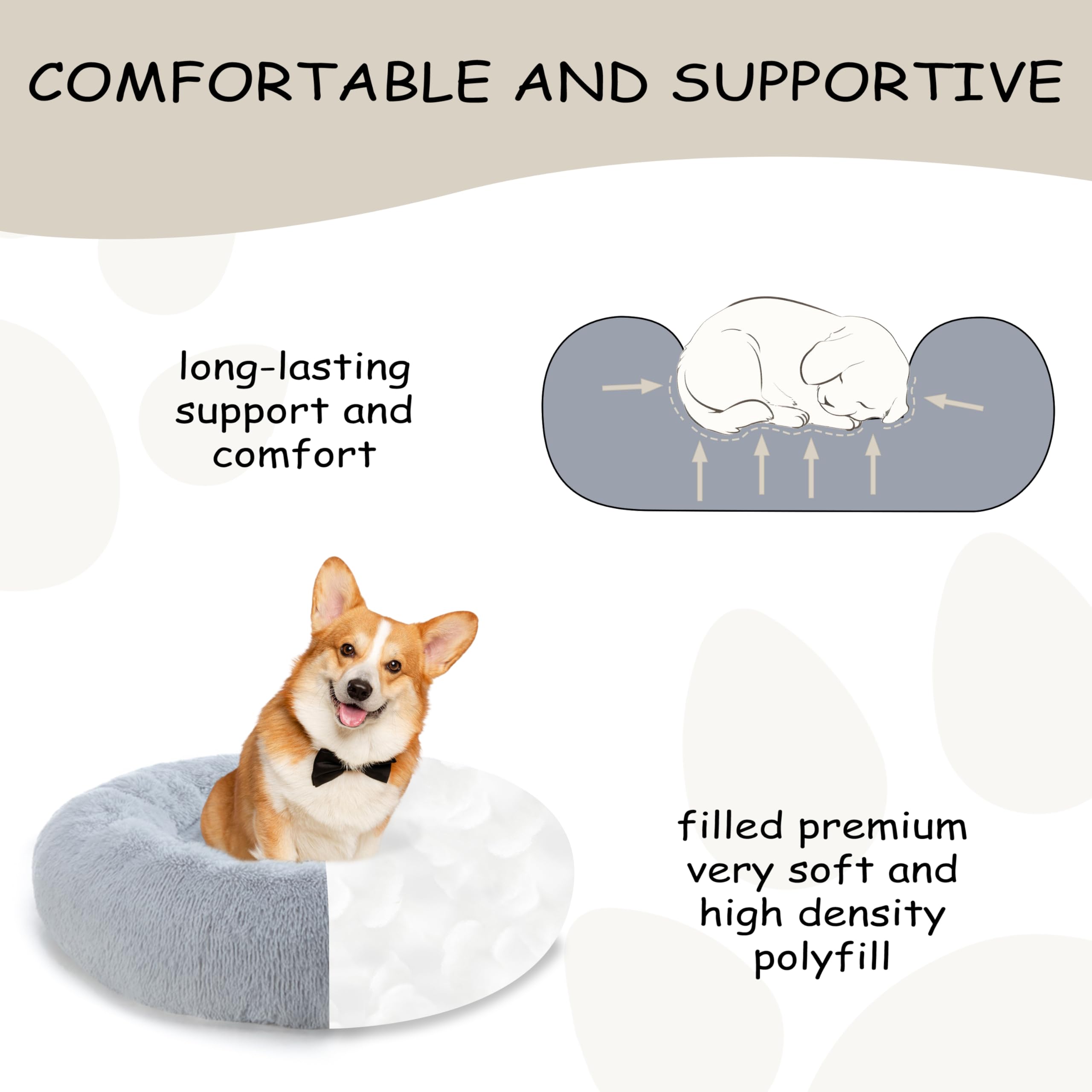 Bunlitent garnissage-peluche-gris: soutien homogène pour le repos.