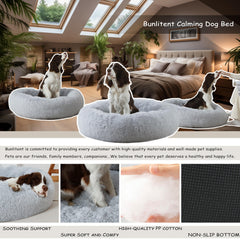 Bunlitent nid-doux-gris-peluche: douceur réconfortante pour chien.