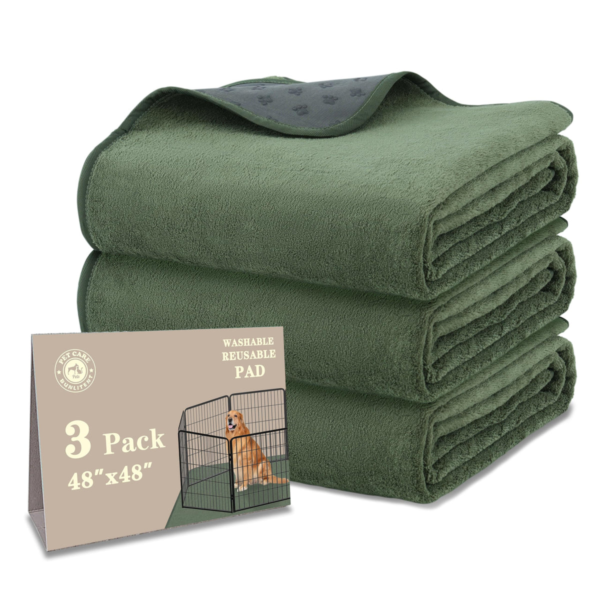 Bunlitent Tapis-pipi réutilisables: ensemble de 3 paquets pour chiots propres.
