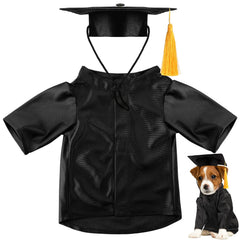 Bunnycool chapeau graduation chien noir, parfait pour photos souvenirs et cérémonie.