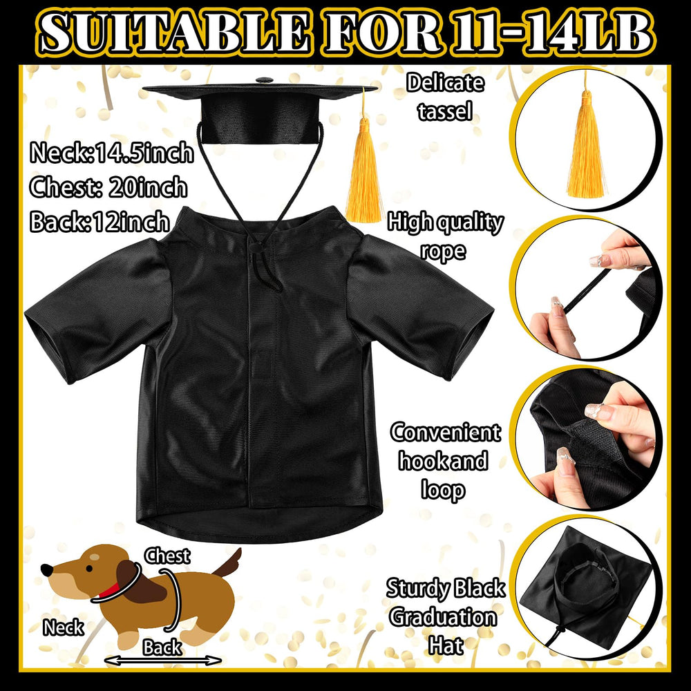 Bunnycool robe graduation chien noir, confort et style lors des moments spéciaux.
