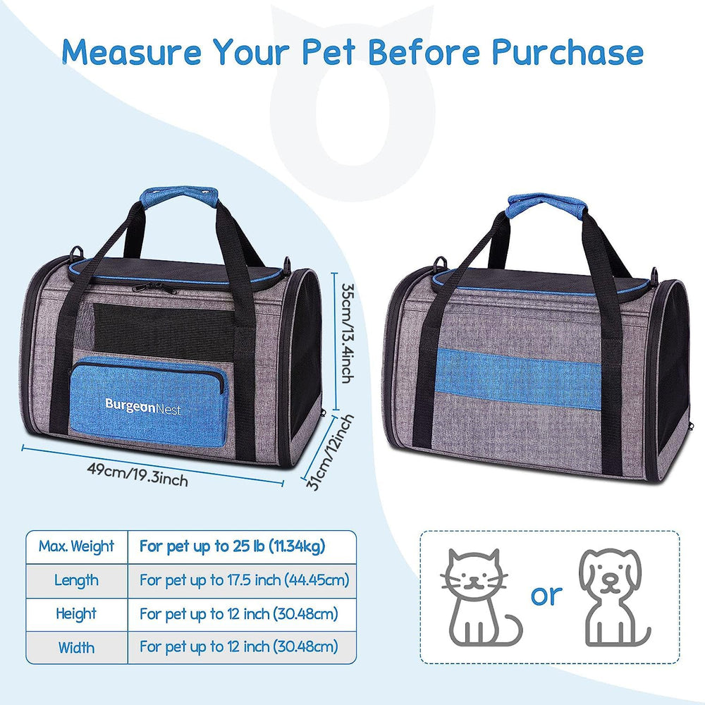 Porte-chat Burgenest pour petits chiens, pratique pour les trajets quotidiens.